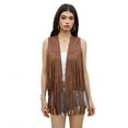 thumbnail image 2 of Yesfashion Women's Fringe Vest 70s Hippie Sleeveless Tassel Long Cardigan Jacket Cowgirl Western Tops, 2 of 8