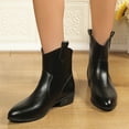 thumbnail image 3 of Women's Ankle Cowboy Boots Wide Calf Stylish Pointed Toe Western Cowgirl Boots Mid Calf Comfortable Riding Boots Black Size 8.5, 3 of 7