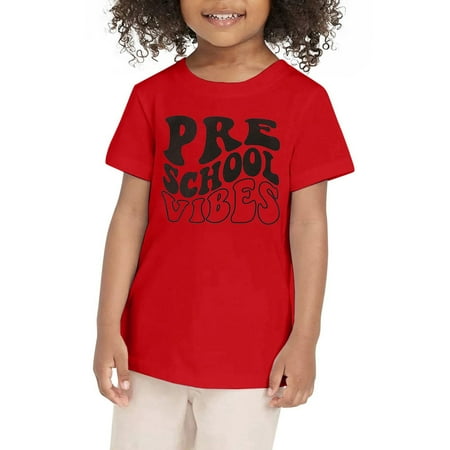 

Zhuashum Toddler Girls Clothes Toddler Short Sleeve Summer Clothes First Day Of School Shirt In My Preschool Shirt Kindergarten Shirts Lovely Daily Wear Red 3-4 Years