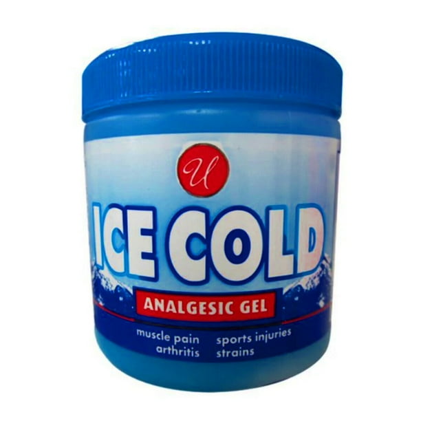 U Ice Cold Analgesic Gel 8 oz for Muscle Pain Sport Injuries arthritis Strains