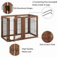thumbnail image 2 of beeNbkks Extra Wide Pet Gate, 6 Panels Freestanding 6-Panel,Walnut - Walnut, 2 of 5