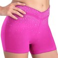 thumbnail image 2 of Haitryli Athletic Short Leggings for Girls Sparkle Bottoms Figure Skating Dancewear Gymnastics Ballet Dance Shorts Hot Pink 6, 2 of 6