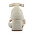 thumbnail image 3 of Journee Womens Zevi Linen Block Heel Dress Sandals, Widths Available, 3 of 9