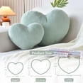 thumbnail image 2 of Beige Heart Pillows, Cute Heart Decorative Pillow, Heart Shaped Throw Pillows for Bed, Faux Rabbit Fur Plush Hoom Decor Pillow Cushion for Chair Sofa Living Room (Mini 12.9" x 9.8"), 2 of 11