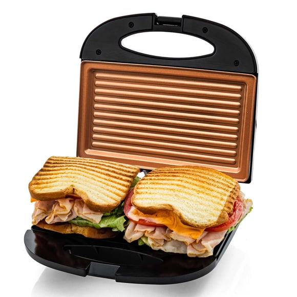 Prensa para paninis OVENTE GP0110CO de 750 W, parrilla antiadherente
