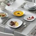thumbnail image 5 of MALACASA, Series ELISA, 24-Piece Porcelain Dinnerware Set, White Dishes With Black Line, Service for 6, 5 of 7