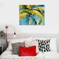 thumbnail image 5 of PRATYUS Palm Tree Canvas Wall Art: Bathroom Coconut Leaf Painting Print Bedroom Ocean Beach Picture Abstract Tropical Seascape Artwork Colorful Coastal Scenery Wall Art 20x16in, 5 of 6