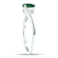 thumbnail image 2 of SZUL Women's Emerald and Diamond Wave Ring in 10K White Gold, 2 of 5