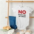 thumbnail image 6 of No Means Ask My Uncle Romper Boys or Girls Infant Baby Brisco Brands 24M, 6 of 7