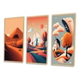 thumbnail image 3 of Designart "Solitary Tree Amidst Terra Cotta Mountains I" Landscape Mountains Framed Wall Art Set Of 3 - Orange Mountains Frame Gallery Set For Office Decor, 3 of 6