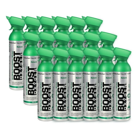 Boost Oxygen Natural Portable 10 L Pure Canned Oxygen, Flavorless (18 Pack)