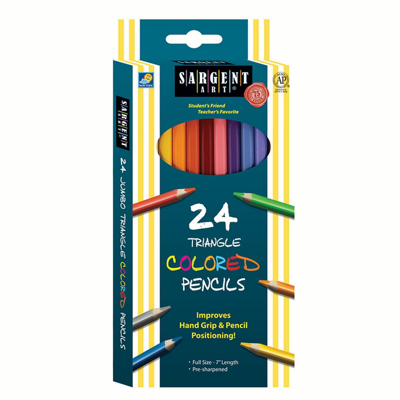 Sargent Art Jumbo Triangle Colored Pencils Assorted Colors 10