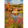 thumbnail image 2 of Jones, Allison 11x14 Gold Ornate Wood Framed with Double Matting Museum Art Print Titled - USA-Vermont-Moscow-mill on Little River pond there-fall foliage, 2 of 4