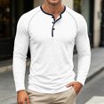 thumbnail image 2 of Bainana Long Sleeve Henley Shirts For Men Crew Neck Soft Moisture Wicking T-Shirt Solid Color Regular Fit Everyday Wear Basic Tops Size S, 2 of 8