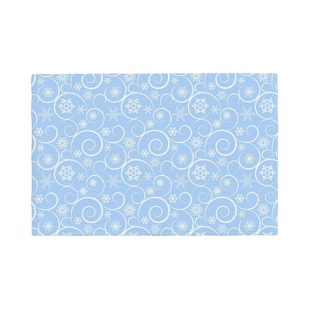 

Placemats Set of 4 Blue snowflakes elegant Heat Resistant Non - Slip Place mats Waterproof table mat for Kitchen Dining-4片装