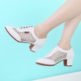 thumbnail image 2 of Zapatos de baile de cuero genuino para niñas y mujeres, zapatos de baile latino, Danc, salón de baile, Tango moderno, Jazz, sandalias de Salsa de malla de encaje, 2 of 4