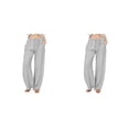 thumbnail image 2 of Sonducket Pantalones de mujer de repuesto sueltos plisados ​​de cintura alta Casual de verano transpirable hasta el tobillo de lino ropa de Gris M 2piezas, 2 of 6