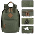thumbnail image 3 of Madison & Dakota 13.5”L Mini Canvas Backpack for Everyday, School, Recreation, Commuting and Travel in Hunter Green, 3 of 6