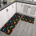 thumbnail image 2 of Game Controller Black Pattern Anti Fatigue Kitchen Rugs Set Of 2, Non Slip Washable Decorative Floor Mats for Kitchen Sink Laundry, 17"x30" and 17"x47", 2 of 5