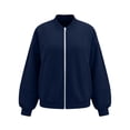 thumbnail image 4 of HAiming Corduroy Jackets for Women Long Sleeve Full Zip Solid Color Casual Jackets Fall Winter Going out Jackets, 4 of 5