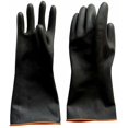 thumbnail image 1 of Guantes industriales de goma, guantes resistentes para ácidos y alcalinos de larga duración, guantes químicos, guantes de protección química de 35 cm, color negro, 1 of 5
