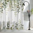 thumbnail image 2 of Sage Green Eucalyptus Leaves Shower Curtain Set, Waterproof Shower Curtains for Bathroom, Spring Botanical Floral Washable Fabric Cloth Bath Curtain for Bathtub Decoration with Hooks 60x72 Inches, 2 of 9