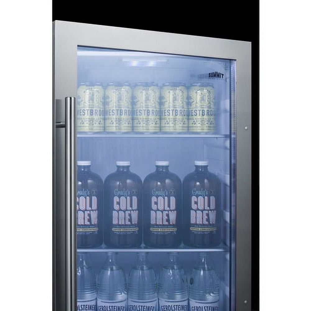 19 Inch Beverage Center, 3.13 cu.ft. Capacity, Outdoor Refrigerator, Shallow Depth, Stainless Steel & Glass- SPR489OS