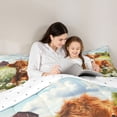 thumbnail image 5 of Castle Fairy Highland Cow Twin Comforter Sets Female Men,Floral Daisy Bedding Set, 5 of 8