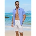 thumbnail image 6 of Youclos Short Sleeve Linen Shirts for Men Casual Button Down Hawaiian Shirt, 6 of 7