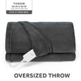 thumbnail image 3 of Sunbeam Electric Heated Throw Blanket Gray Stone Super Soft Microplush 4 Heat Settings Oversized 60 x 80, 3 of 12