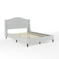 thumbnail image 2 of Martha Stewart Amelia Full Upholstered Platform Bed with Curved Headboard and Cushioned Siderails, Wood Slat Foundation with No Box Spring Needed, Gray, 2 of 11