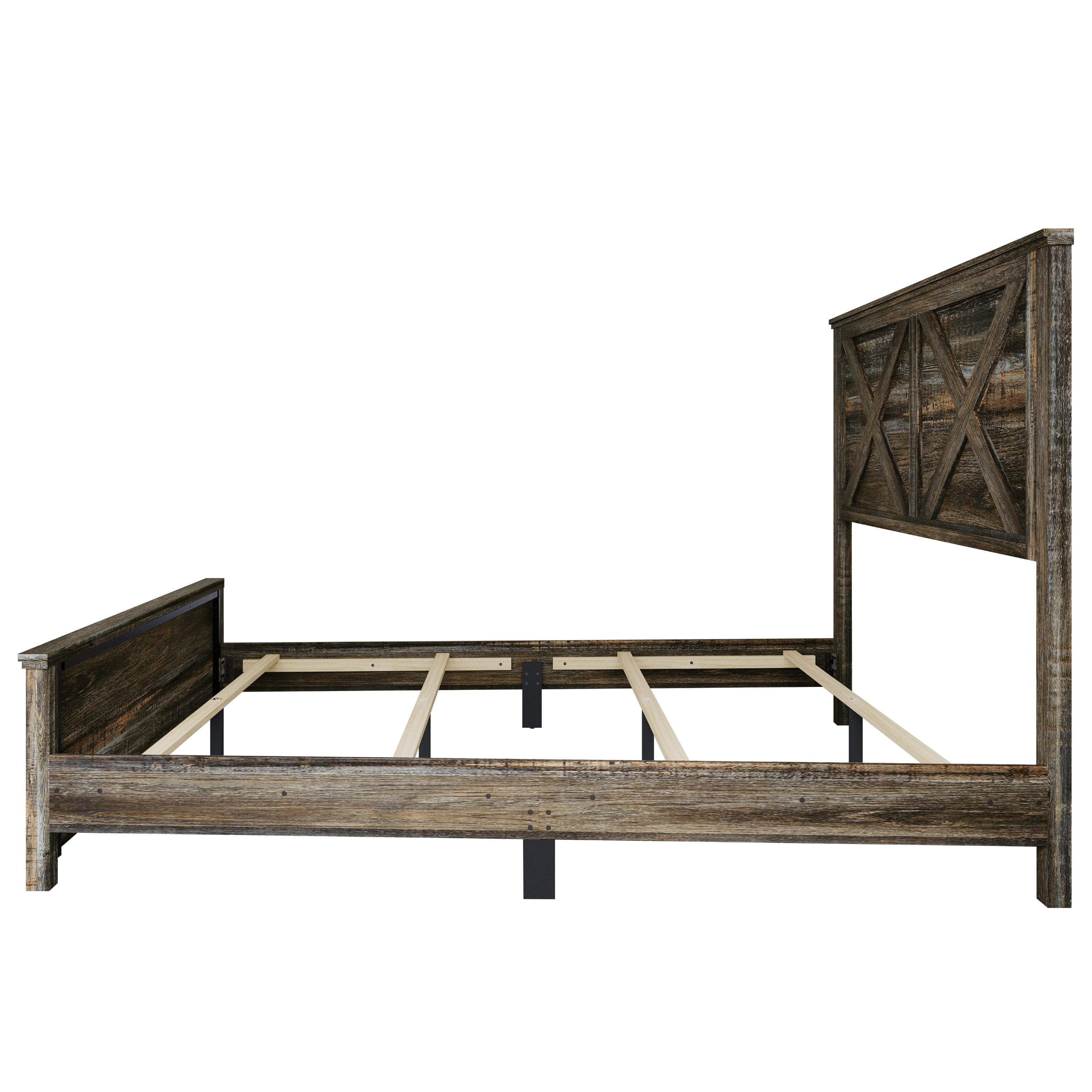 Home Design Niles 4-Piece Bedroom Furniture Set – Includes Panel Bed Frame, Dresser, Nightstand, and Chest of Drawers