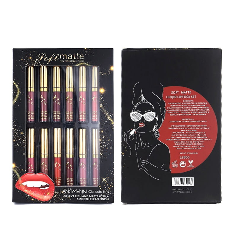 12 Colors Lipstick Set Matte Lip Stick Packs Stain Long Lasting