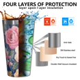 thumbnail image 3 of 16oz Tumblers Pioneer Flower Stainless Steel Vacuum Insulated Double Wall Travel Tumbler Cups Mug with Lid and Straw,Cleaning Brush for Coffee,Tea, 3 of 4