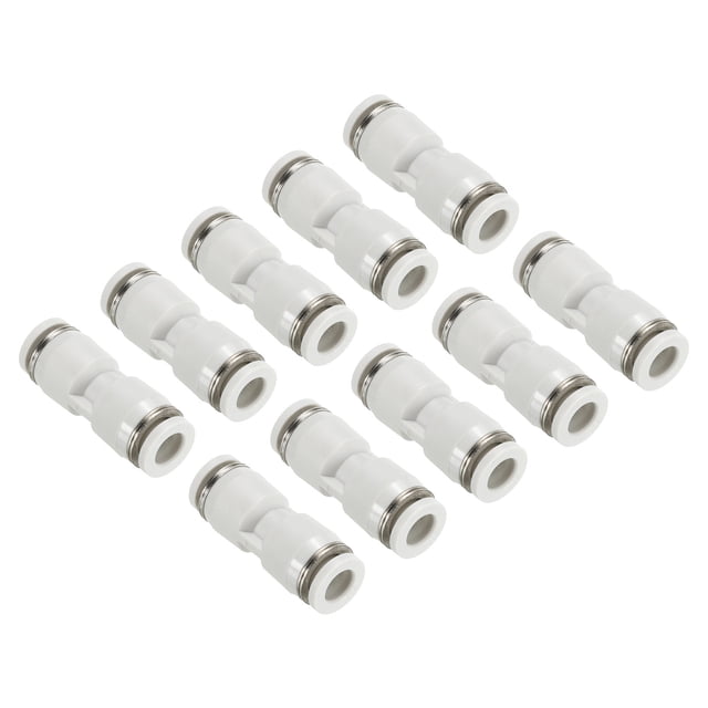 Unique Bargains Raccords à Pousser, 12 Raccords Tubes Droits, Blanc, 1/4 Pouce Od
