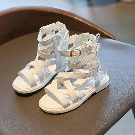 

BTJX Baby Sandals Cross Shoes Girls Toddler Solid Sandals Non-Slip Rubber Kids Baby Shoes