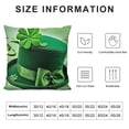 thumbnail image 5 of BANET St Patrick's Day Square Throw Pillow Covers , Green Hat Decorative Couch Pillowcase with Hidden Zipper,Print Throws Cushion Cover for Home Farmhouse 20x20in, 5 of 5