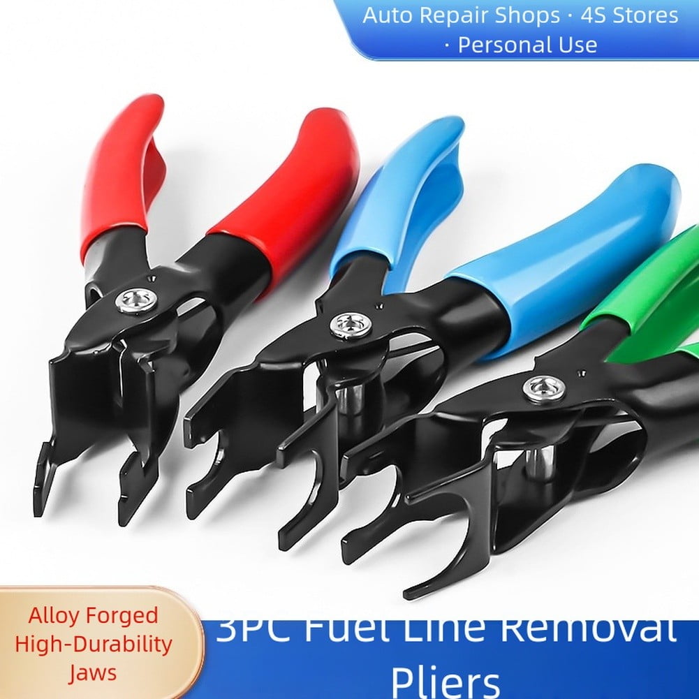 Automotive Fuel Line Disconnect Pliers 3Pc Set Alloy Forged Quick Release Hose Alloy Green Red Bule Easy To Use High Quality