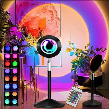 Sunset Lamp, Sunset Projection Lamp Projector Lights 16 Colors Switchable Sun lamp with 180 Degree Rotation, Sunset Light Romantic Led Light for Living Room Bedroom Floor Decor Gift Decoration