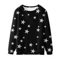 thumbnail image 4 of TKLPEHG Women Fall Tops Crewneck Sweatshirts Women Long Sleeve Tops Star Graphic Sweatshirts Casual Comfy Pullover (Black,L), 4 of 4