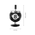 thumbnail image 3 of Cenicero de cigarrillos de diseño moderno con forma de bola de billar nº 8, cenicero metálico para fumar, apto para uso en interiores o exteriores (negro), 3 of 7