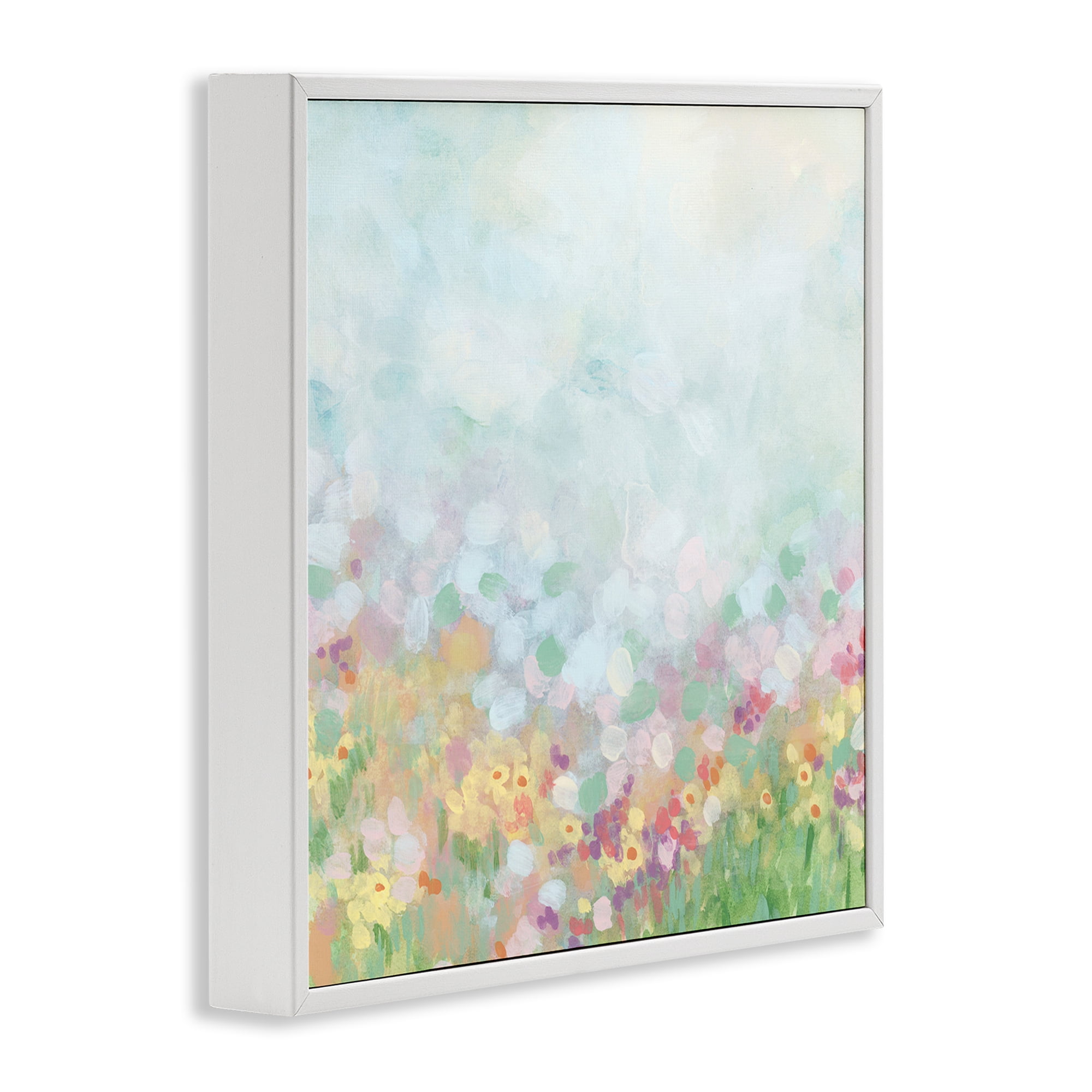 Stupell Industries Abstract Daisy Field Abstract Painting White Framed Art Print Wall Art, 12 x 12