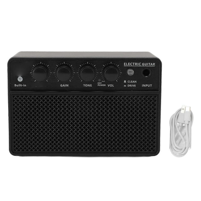 Bass Amplifier 10W Subwoofer BT Rechargeable Amplifier Guitar Amp for Live Outdoor Black