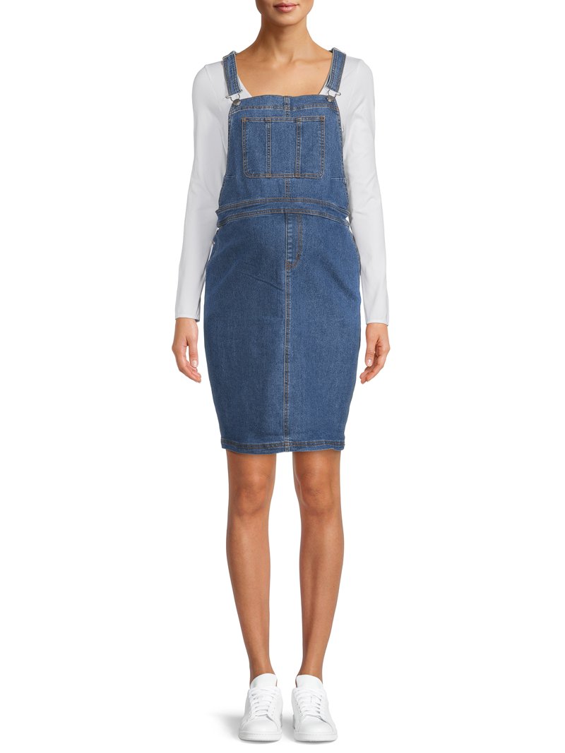 Time and Tru Maternity Women's Denim Pinafore Dress