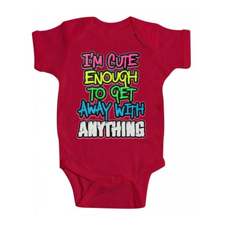 

Baby I m Cute Enough Bodysuit - Red - 12M