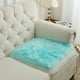 thumbnail image 4 of Nvzi Funda de piel de oveja sintética azul para silla, cojín para asiento, alfombra súper suave para sala de estar, dormitorio, sofá (1,6 pies x 1,6 pies, azul claro), 4 of 5