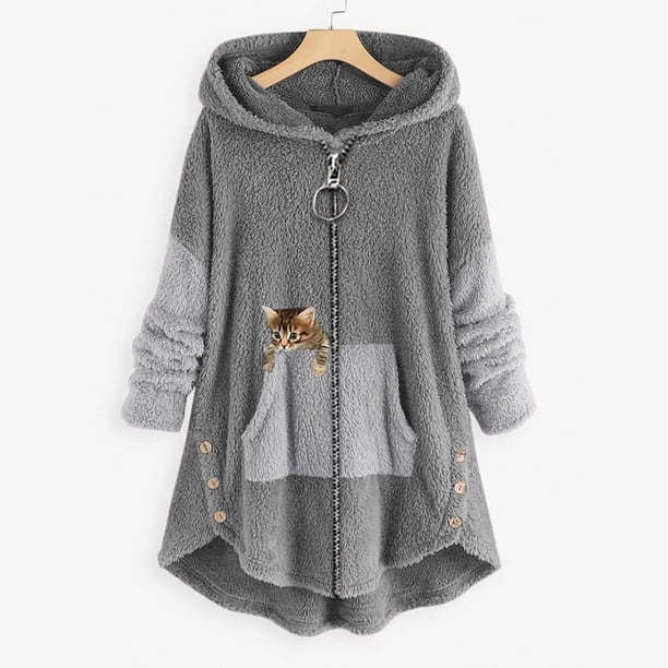 Suéter holgado y grande con capucha de terciopelo para mujer, moda de otoño, calidez y estilo