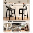 thumbnail image 4 of Joyyskill Modern Bar Stools Set of 2, 24" Wooden Counter Height Barstools, Modern Armless Farmhouse Bar Dining Chairs with Back & Footrest, Black, 4 of 5