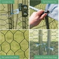 thumbnail image 4 of Large Chicken Coops Metal, Outdoor Duck Walk-in Run Poultry Cage, Hen House Yard Habitat Cage with Waterproof Cover Round Shaped Coop, 9.8' L x 6.6' W x 6.6' H, 4 of 10
