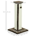 thumbnail image 3 of PawHut 32" Cat Scratching Post for Indoor Cats w/ Sisal Teasing Ball Brown, 3 of 10
